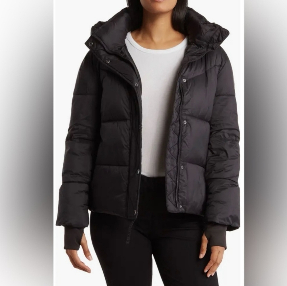 BCBG hooded puffer jacket
